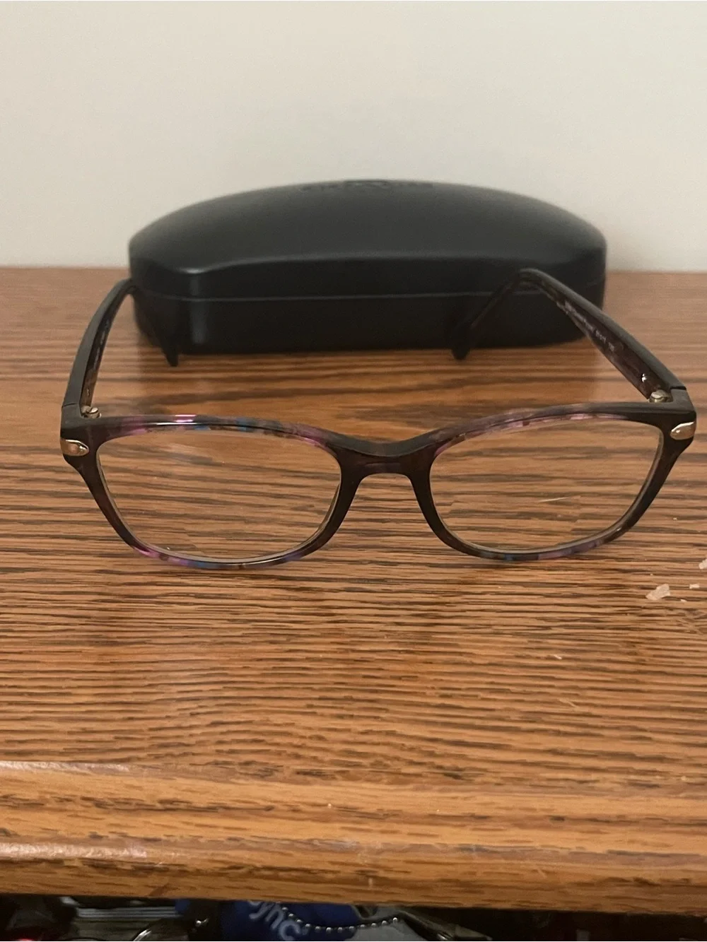 Coach Black and Silver Rectangle Eyewear